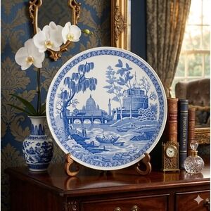 Spode Blue Room Collection Rome Plate Blue White Transferware Made in England
